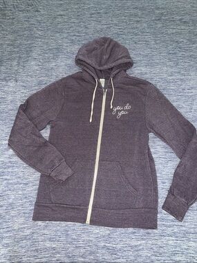 You Do You Zip-Front Hooded Sweatshirt - Dark Heather Plum
